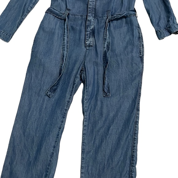 Free People Lou Blue Denim One Piece Jumpsuit - Size 6 - NWOT - Picture 2 of 10